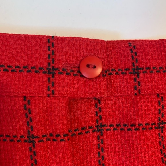 Vintage Braemar Wool Skirt Red Windowpane Plaid Waist 28" - Picture 6 of 10